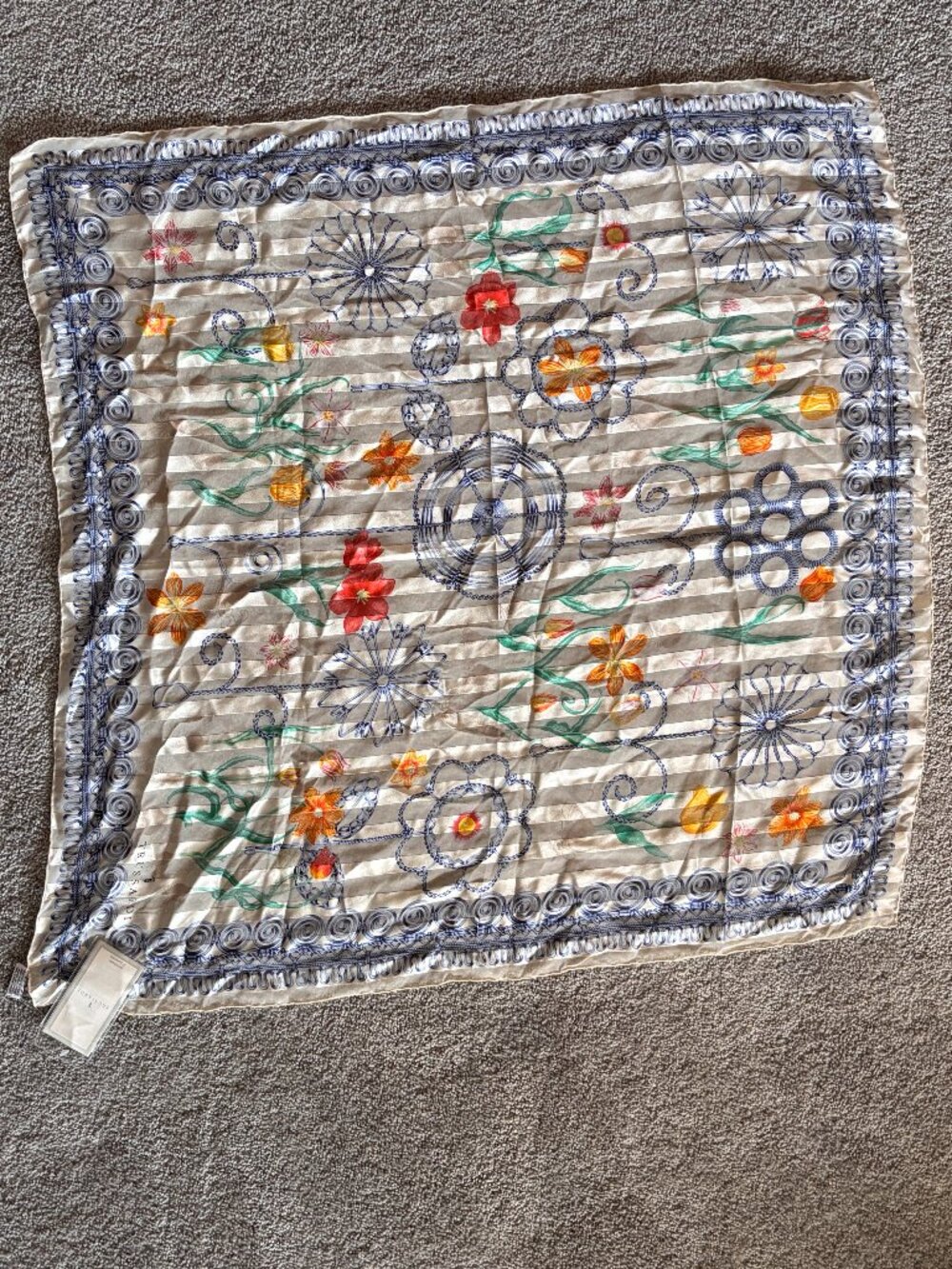 Vintage Trussardi Silk Scarf with CoA Attached